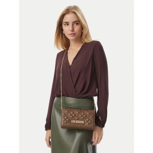 Torebka LOVE MOSCHINO. Brązowe torebki wieczorowe LOVE MOSCHINO, bez wzorów, bez dodatków. Za 639,99 zł.