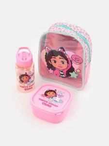 Zestaw: plecak, lunchbox oraz butelka Gabby's Dollhouse - wielobarwny. Plecaki Sinsay. Za 29,99 zł.