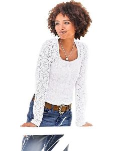 Heine Bluzka w kolorze białym rozmiar: 40. Białe bluzki Heine, bez wzorów, z bawełny, bez kołnierzyka, bez ramiączek. Za 91,56 zł.