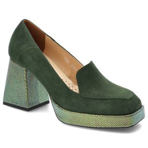Zielone Półbuty Armodo Damskie Eleganckie Buty. Zielone półbuty Armodo, na wiosnę, z aplikacjami, ze skóry, bez obcasa, na obcasie, bez zapięcia. Za 349,00 zł.