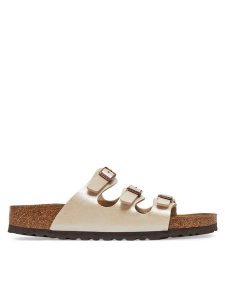 Birkenstock Klapki Florida 1029818 Écru. Klapki Birkenstock, bez wzorów, ze skóry, bez obcasa. Za 449,99 zł.
