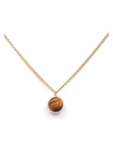 MOODE Naszyjnik "Alessandra" z zawieszką - dł. 41 cm rozmiar: onesize. Brązowe naszyjniki MOODE, ze stali. Za 39,99 zł.