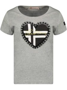 Geographical Norway Koszulka "Jeduction" w kolorze szarym rozmiar: M. Szare bluzki Geographical Norway, m, bez wzorów, z bawełny, bez kołnierzyka, bez ramiączek. Za 41,59 zł.