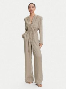 Guess Kombinezon W5YD14 WH5N2 Beżowy Regular Fit. Brązowe sukienki Guess, xl, z aplikacjami, z syntetyku, bez kołnierzyka, bez ramiączek. Za 689,99 zł.