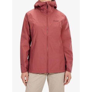Kurtka przeciwdeszczowa damska Berghaus Deluge Pro 3.0 Jacket. Czerwone kurtki Berghaus, bez wzorów, bez kaptura. Za 582,99 zł.