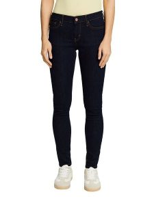 ESPRIT Dżinsy - Skinny fit - w kolorze granatowym rozmiar: W26/L32. Niebieskie jeansy ESPRIT, z aplikacjami, ze skóry. Za 70,24 zł.