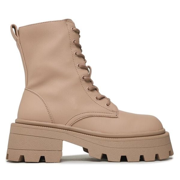 Trapery ONLY. Brązowe buty zimowe ONLY, bez obcasa, bez zapięcia. Za 169,99 zł.