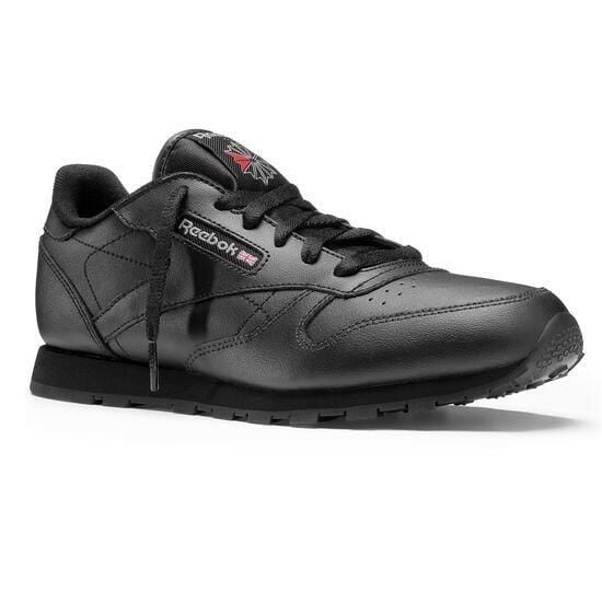 Buty damskie skórzane Reebok Classic Leather GS. Czarne buty sportowe Reebok, bez wzorów, bez zapięcia, reebok classic. Za 159,00 zł.