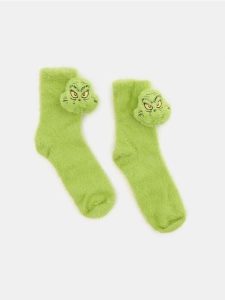 Skarpetki 2 pack Grinch - zielony. Zielone skarpetki Sinsay, bez wzorów. Za 12,99 zł.