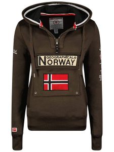 Geographical Norway Bluza "Gymclass" w kolorze ciemnobrązowym rozmiar: XL. Brązowe bluzy Geographical Norway, xl, bez wzorów, z kapturem. Za 109,78 zł.