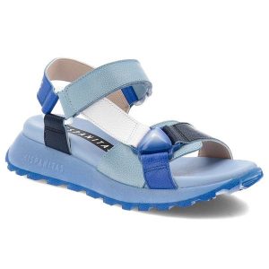 Niebieskie Sandały Hispanitas Stylowe Płaskie Obuwie Damskie. Niebieskie sandały Hispanitas, bez wzorów, z jeansu, bez obcasa, na obcasie, bez zapięcia. Za 539,00 zł.