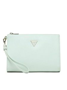 Guess Kosmetyczka Not Coordinated Accessories PW1550 P3119 Niebieski. Niebieskie kosmetyczki Guess, z aplikacjami, ze skóry, bez dodatków. Za 279,99 zł.