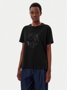 Liu Jo T-Shirt WA5230 JS904 Czarny Regular Fit. Czarne t-shirty Liu Jo, xs, bez wzorów, z bawełny, bez kołnierzyka, bez ramiączek. Za 239,99 zł.