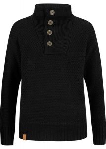 Sweter ze stójką w strukturalny wzór. Zielone swetry klasyczne bonprix, bez kołnierzyka. Za 109,99 zł.