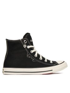 Converse Trampki Chuck Taylor All Star Hearts A19056C Czarny. Czarne trampki Converse, bez wzorów, z materiału, bez zapięcia. Za 379,99 zł.