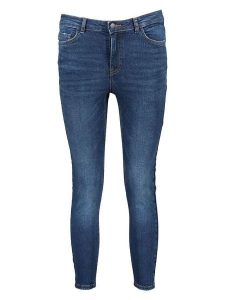 JDY Dżinsy - Skinny fit - w kolorze granatowym rozmiar: L/L32. Niebieskie jeansy JDY, z aplikacjami, ze skóry. Za 140,53 zł.