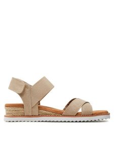 Skechers Sandały Desert Kiss-Secret Picnic 33386/NAT Beżowy. Brązowe sandały Skechers, bez wzorów, z materiału, bez obcasa, na płaskiej podeszwie, bez zapięcia. Za 179,99 zł.