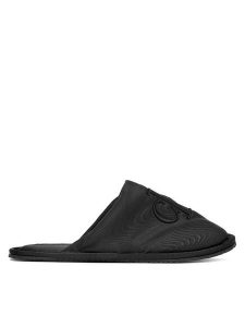 Calvin Klein Jeans Kapcie Slipper Satin Moire YW0YW02053 Czarny. Czarne kapcie Calvin Klein Jeans, bez wzorów, z jeansu. Za 209,99 zł.