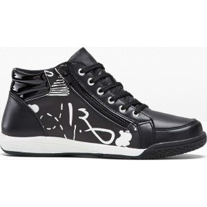 Wysokie sneakersy. Białe buty sportowe bonprix, na zimę, bez wzorów, bez zapięcia. Za 127,99 zł.