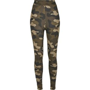 Damskie legginsy Urban Classic camo waist. Brązowe legginsy Urban Classics, bez wzorów. Za 175,50 zł.