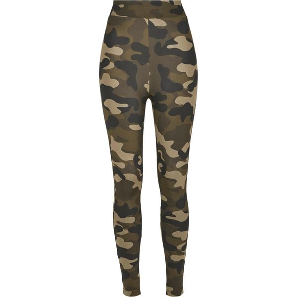 Damskie legginsy Urban Classic camo waist. Brązowe legginsy Urban Classics, bez wzorów. Za 160,50 zł.
