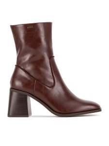 MEXX Botki MI001714643W Brązowy. Brązowe botki Mexx, bez wzorów, z materiału, bez obcasa, na słupku, bez zapięcia. Za 379,99 zł.