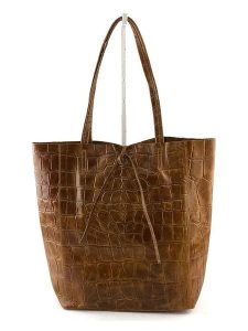 Marlon Skórzany shopper bag w kolorze karmelowym - 37 x 40 x 12 cm rozmiar: onesize. Brązowe shopper bag Marlon, bez wzorów, z materiału, na ramię, bez dodatków. Za 231,68 zł.