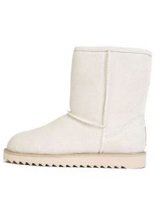 Gooce Skórzane kozaki zimowe "Sawel Waterproof" w kolorze białym rozmiar: 40. Białe kozaki Gooce, na zimę, bez wzorów, z materiału, bez obcasa, bez zapięcia. Za 284,15 zł.