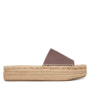 Espadryle Calvin Klein. Brązowe espadryle Calvin Klein, bez wzorów, bez obcasa. Za 449,99 zł.
