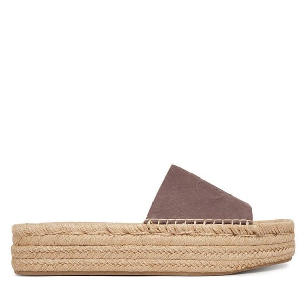 Espadryle Calvin Klein. Brązowe espadryle Calvin Klein, bez wzorów, bez obcasa. Za 449,99 zł.