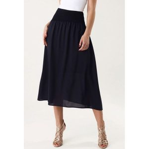 Spódnica w kolorze granatowym. Spódnice marki Far Far Fashion. W wyprzedaży za 79,95 zł.