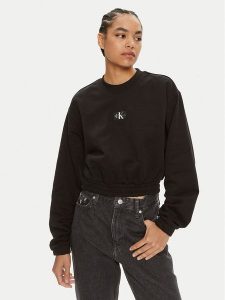 Calvin Klein Jeans Bluza J20J223535 Czarny Regular Fit. Czarne bluzy Calvin Klein Jeans, xl, bez wzorów, z bawełny, bez kaptura. Za 289,99 zł.