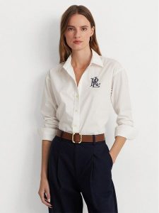 Lauren Ralph Lauren Koszula 200932538001 Biały Straight Fit. Białe koszule Lauren Ralph Lauren, xxl, bez wzorów, z bawełny, bez kołnierzyka, bez ramiączek. Za 439,99 zł.