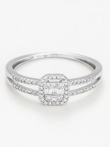 Maison héritage PARIS Złoty pierścionek "Brillants Baguettes" z diamentami rozmiar: 60. Szare pierścionki Maison héritage PARIS, z diamentem, złote. Za 1 687,99 zł.