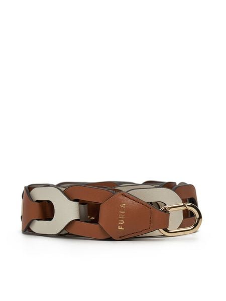 Furla Wymienny pasek do torebki WK00297 BX3175 3131S Brązowy. Brązowe paski Furla, bez wzorów, ze skóry, bez dodatków. Za 259,99 zł.