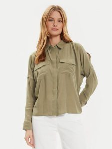 DKNY Koszula P4DM8X00 Zielony Regular Fit. Zielone koszule DKNY, s, bez wzorów, z syntetyku, bez kołnierzyka, bez ramiączek. Za 339,99 zł.