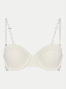 Tommy Hilfiger Góra od bikini UW0UW05814 Écru. Bikini TOMMY HILFIGER, bez wzorów, z syntetyku. Za 139,99 zł.