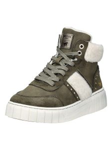 MUSTANG SHOES Sneakersy w kolorze khaki rozmiar: 40. Brązowe trampki MUSTANG SHOES, bez wzorów, z materiału, za kostkę, bez zapięcia. Za 204,95 zł.