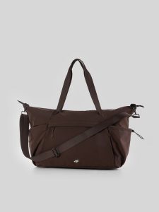 4F Torba sportowa (25 L) damska - brązowa Uniwersalny. Brązowe torby podróżne i sportowe 4f, bez wzorów, z materiału, na ramię. Za 199,99 zł.