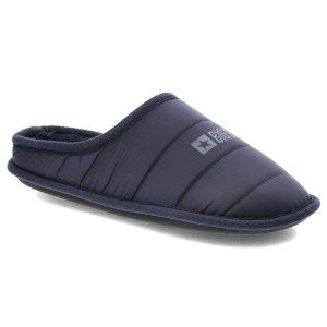 Granatowe Pikowane Damskie Kapcie Big Star. Niebieskie kapcie Big Star, bez wzorów, z materiału. Za 79,99 zł.
