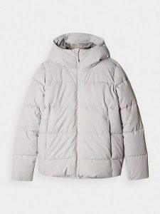 4F Kurtka pikowana w kolorze jasnoszarym rozmiar: XS. Szare kurtki 4f, m, bez wzorów, bez kaptura. Za 192,33 zł.