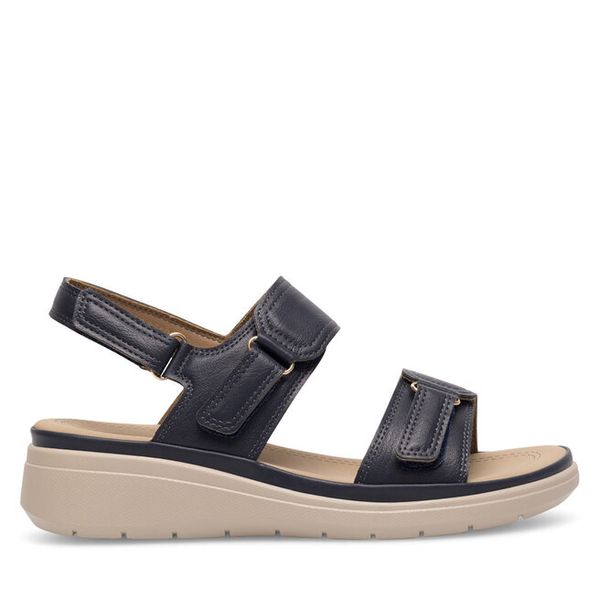 Sandały Clara Barson. Niebieskie sandały Clara Barson, bez wzorów, bez obcasa, na płaskiej podeszwie, bez zapięcia. Za 99,99 zł.