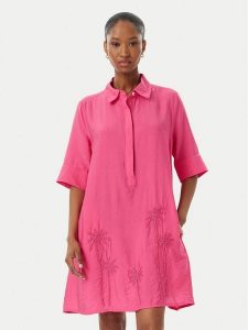 LOLA CASADEMUNT Sukienka koszulowa LS2616034 Różowy ciemny Relaxed Fit. Czerwone sukienki LOLA CASADEMUNT, xl, bez wzorów, z wiskozy, bez kołnierzyka, bez ramiączek, koszulowe. Za 543,99 zł.