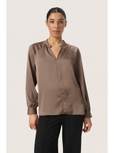 SAINT TROPEZ Bluzka "Ioana" w kolorze brązowym rozmiar: XXL. Brązowe bluzki Saint Tropez, xxl, bez wzorów, bez kołnierzyka, bez ramiączek. Za 100,99 zł.
