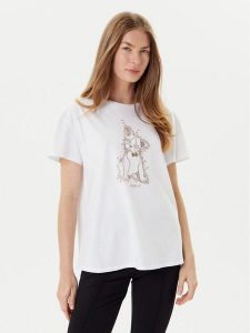 Liu Jo T-Shirt MF5412 JS923 Biały Regular Fit. Białe t-shirty Liu Jo, s, bez wzorów, z bawełny, bez kołnierzyka, bez ramiączek. Za 219,99 zł.