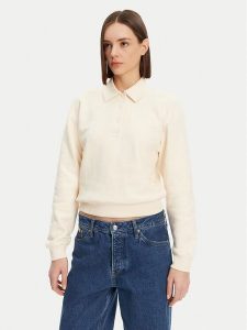 Lacoste Bluza SF0351 Beżowy Relaxed Fit. Brązowe bluzy Lacoste, bez wzorów, z bawełny, bez kaptura. Za 379,99 zł.