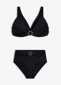 Bikini bustier z ozdobnym kółkiem (2 części). Brązowe bikini bonprix, bez wzorów. Za 127,99 zł.