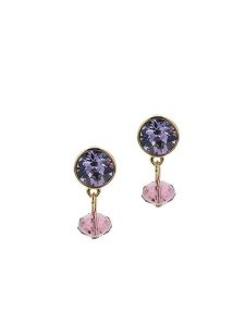 Otazu Pozłacane kolczyki-wkrętki z kryształami Swarovski rozmiar: onesize. Różowe kolczyki Otazu, z kryształem, pozłacane. Za 60,99 zł.