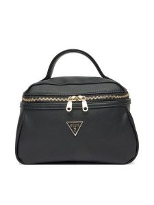 Guess Kosmetyczka PW7542 P5361 Czarny. Czarne kosmetyczki Guess, z aplikacjami, ze skóry, bez dodatków. Za 169,99 zł.