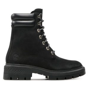 Trapery Timberland. Czarne buty zimowe Timberland, bez obcasa, bez zapięcia. Za 849,99 zł.